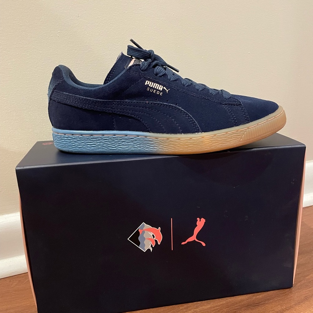 Navy and pink Puma snarkier. Worn once.